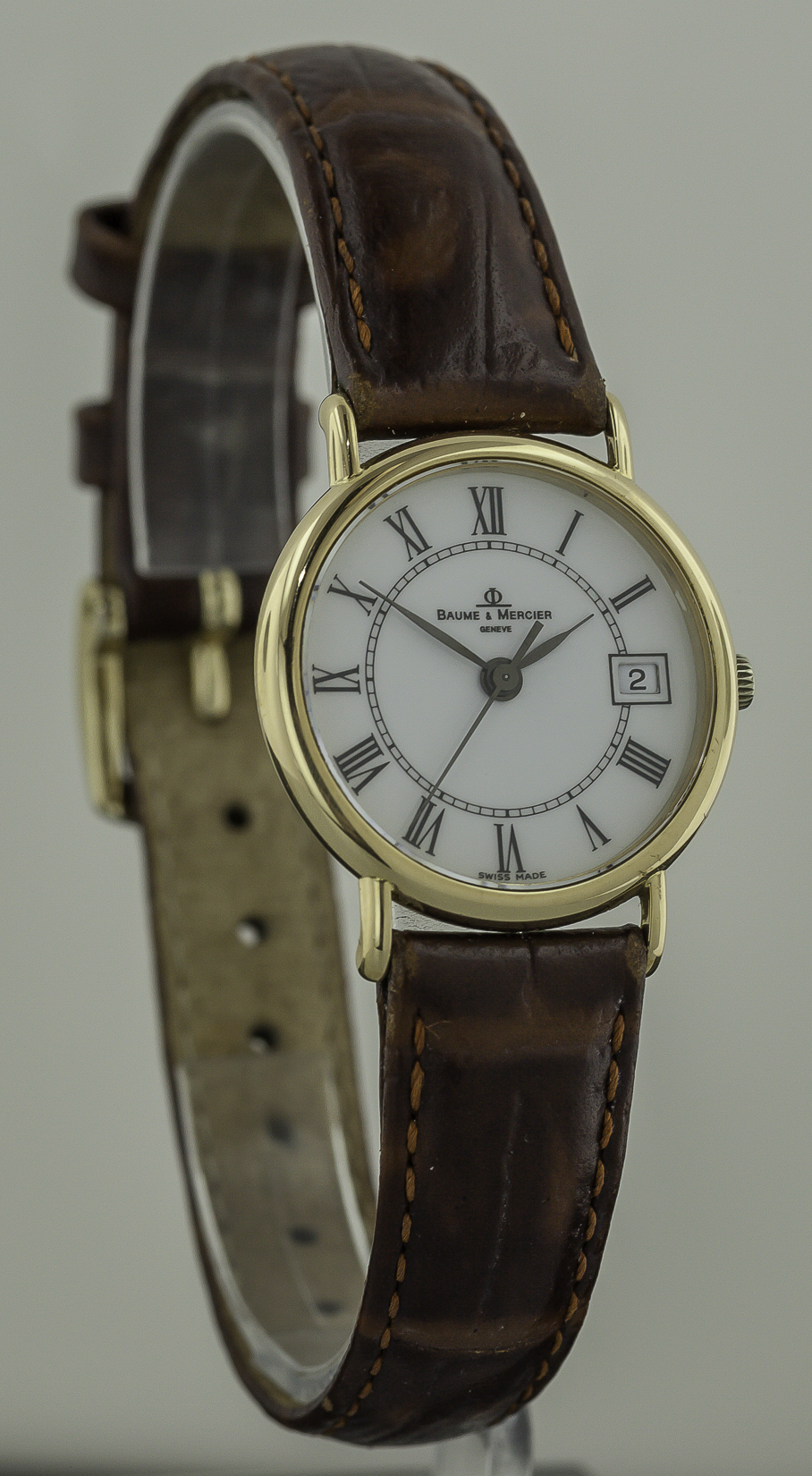 Baume & Mercier, Ladies, 18K Yellow Gold, 16773, Leather Band