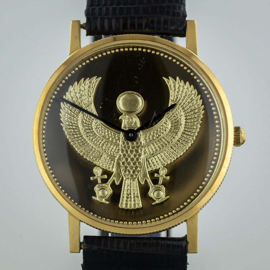 18K Gold Egyptian Golden Falcon, Franklin Mint, Swiss Watch