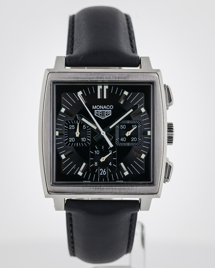 Tag Heuer Monaco, Ref CS2111, Mens, Automatic, Stainless Steel,  Chronograph, Leather Band, Box, Papers