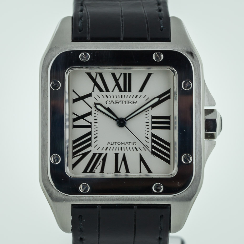cartier santos 100 automatic stainless steel