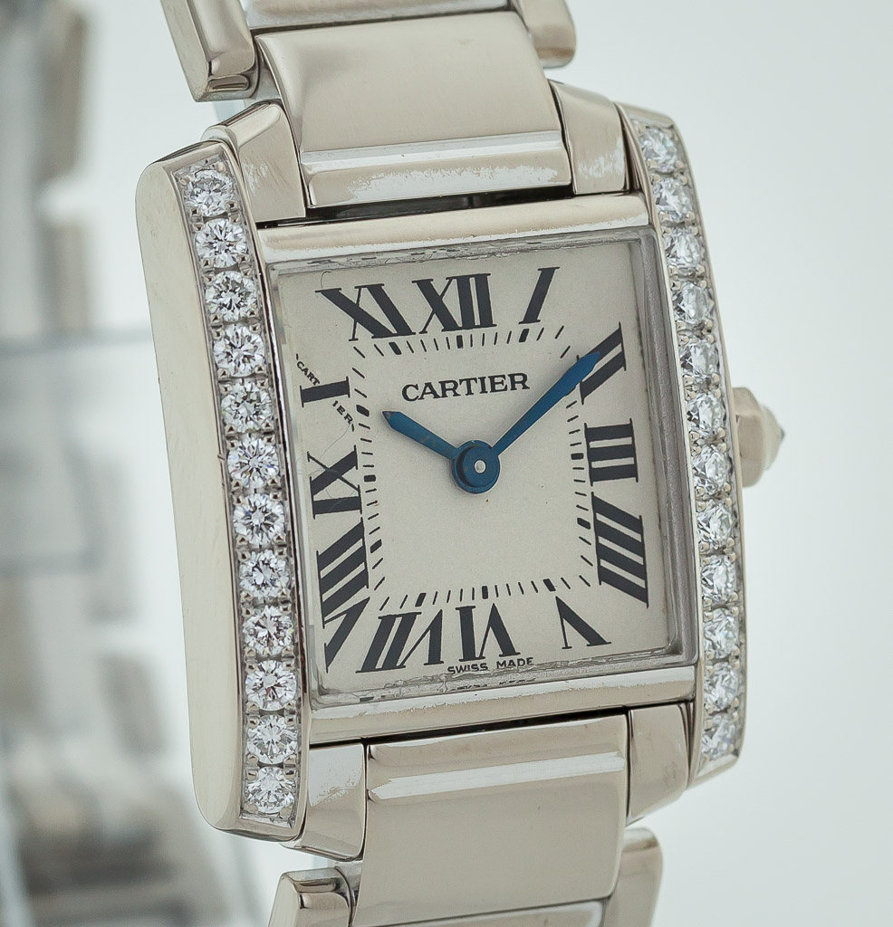 cartier tank francaise white gold with diamonds