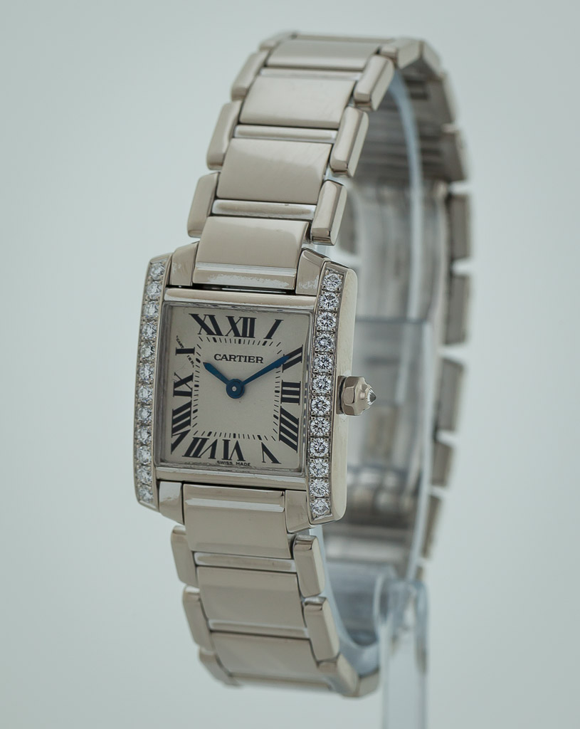 cartier tank francaise white gold with diamonds