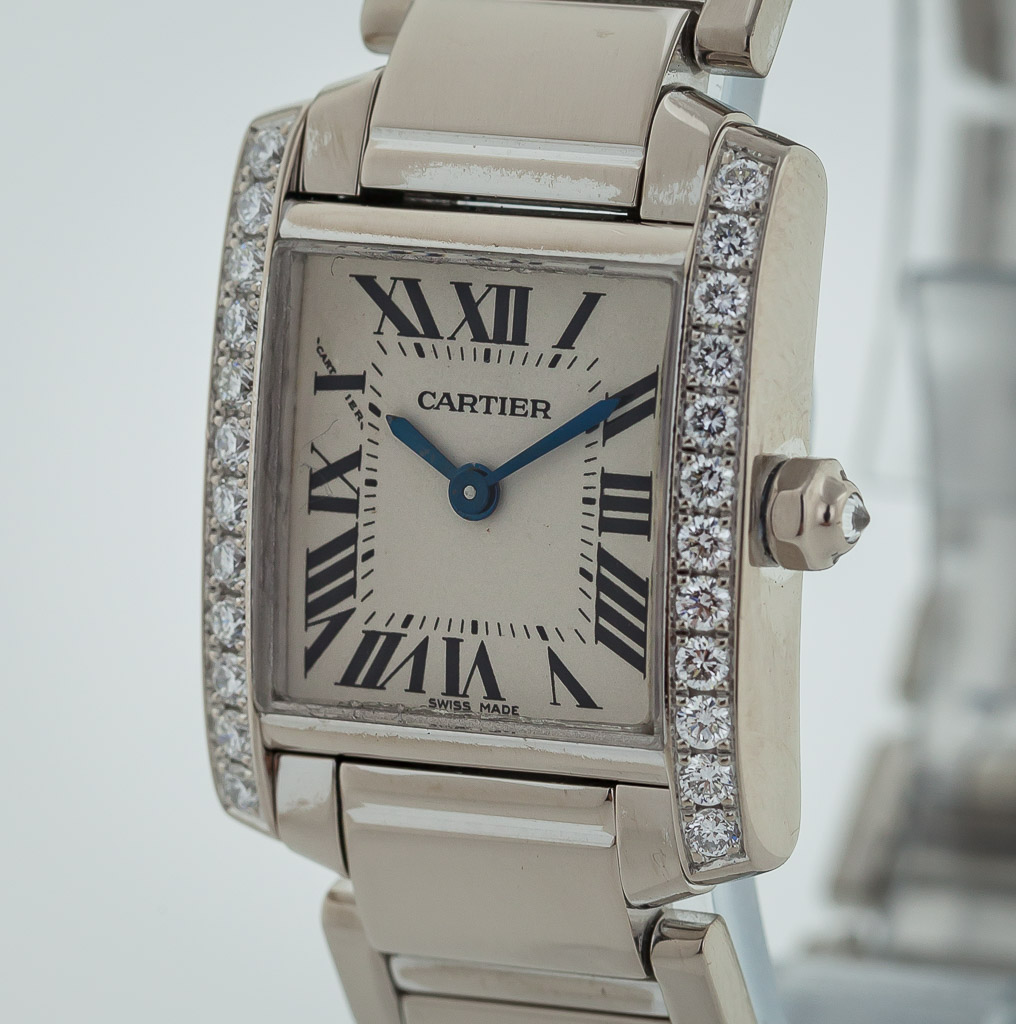 cartier tank francaise white gold with diamonds