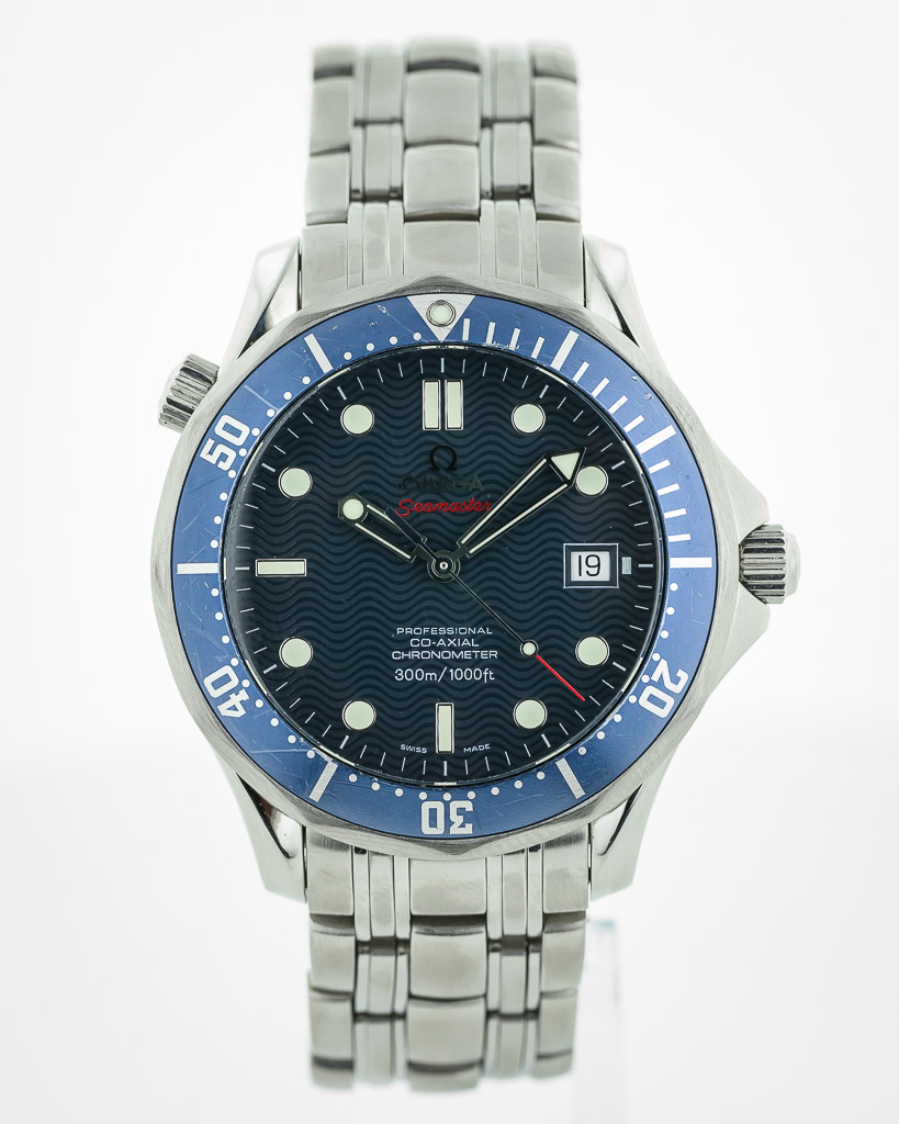 Omega Blue Stainless Steel Seamaster 2220.80.00 Men's Wristwatch 41 mm