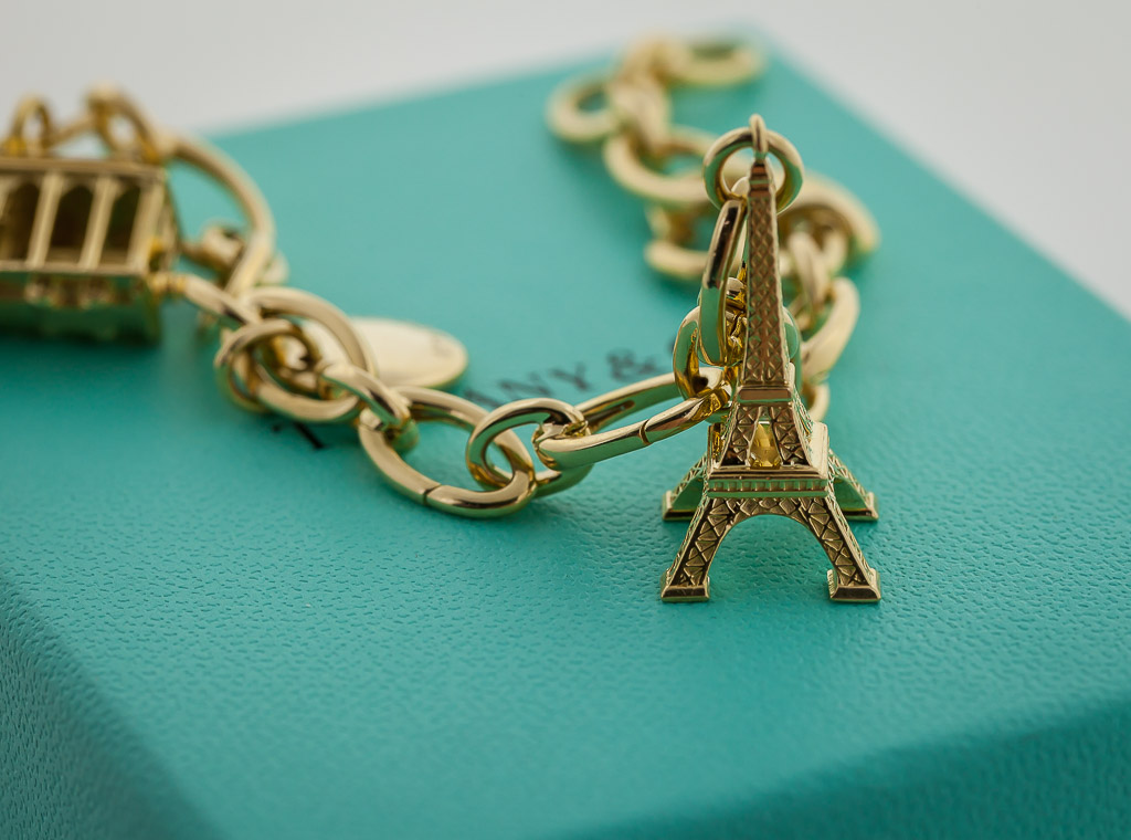 Tiffany & Co Heart with Cupid's Arrow Gold Charm Bracelet, Pampillonia  Jewelers
