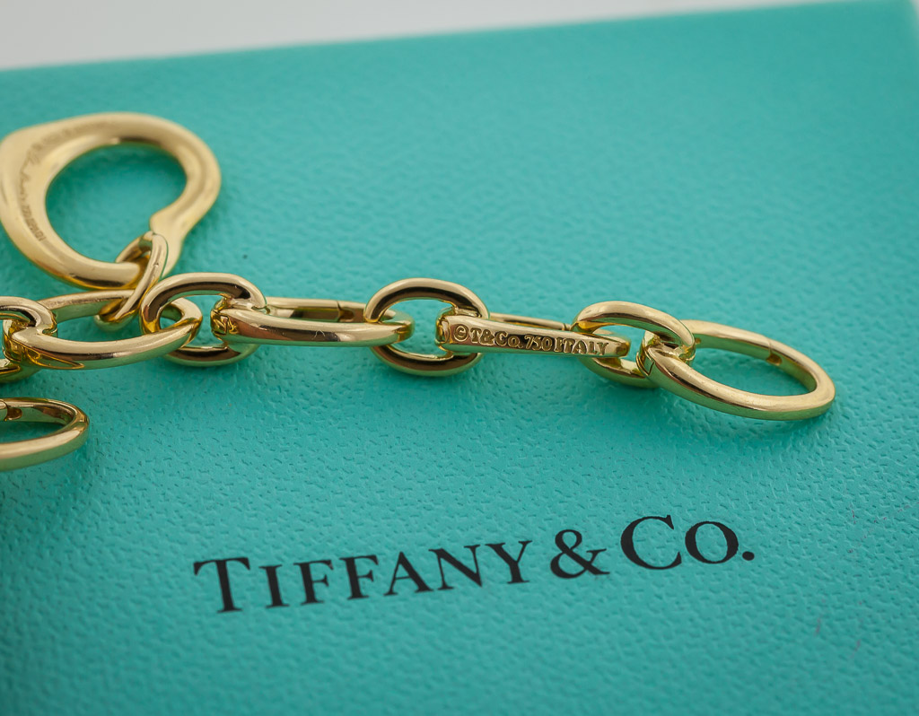 Tiffany & Co Charm Bracelet, 18K Yellow Gold, Cable Car, Eiffel Tower ...