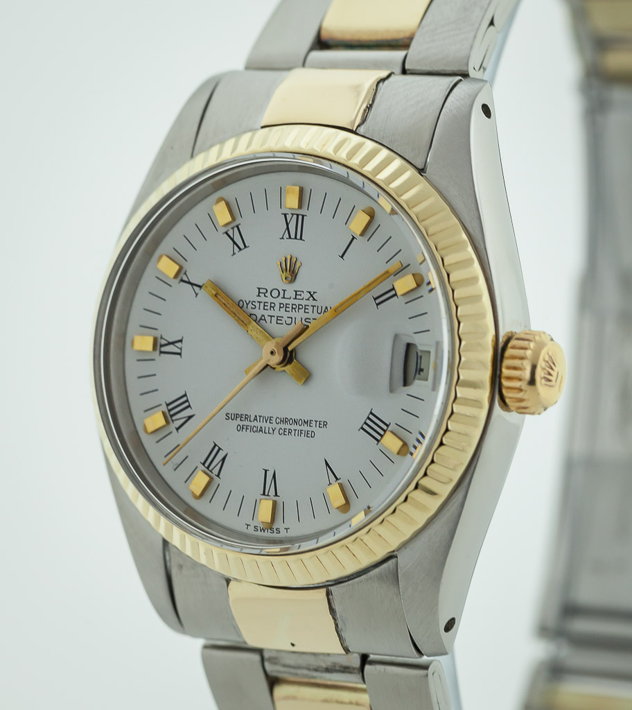 Rolex Datejust Midsize, Ref No 6827, Stainless Steel & 18K Gold, White Roman Dial, 31mm, 1981 