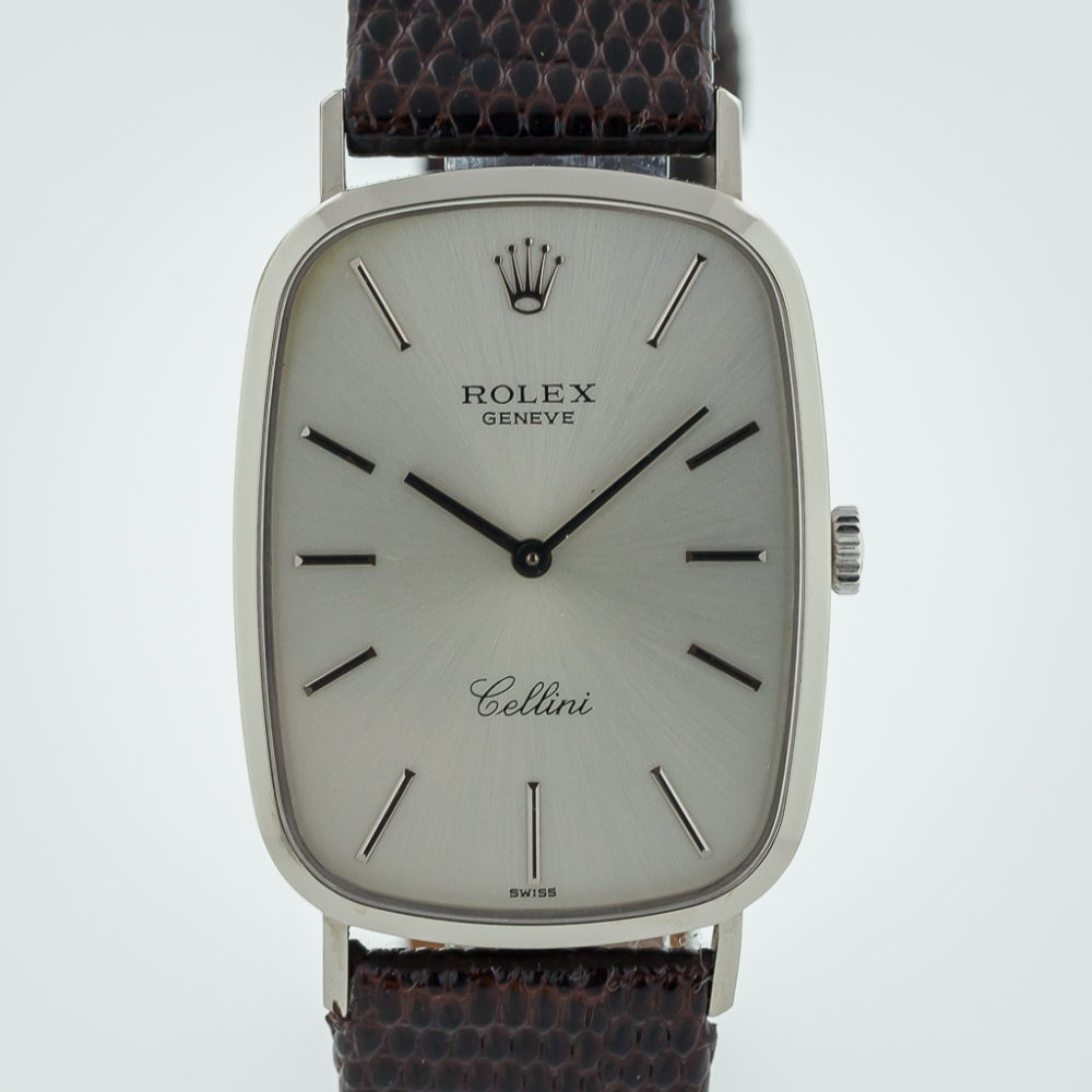 Rolex Cellini, Ref 4113, 18K White Gold, Men's, Silver Dial, Manual Movement, Leather - Estates 