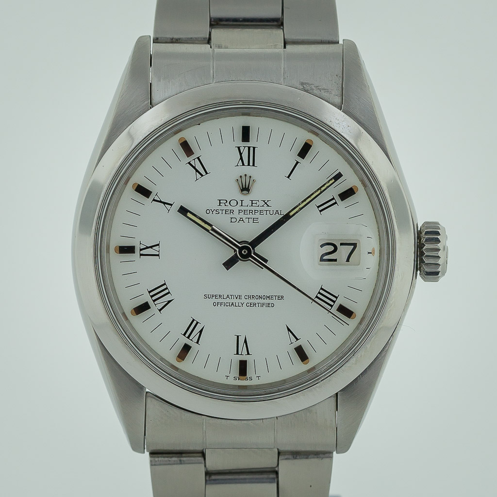 ROLEX Oyster Perpetual Date 1500 部品取り Rolex Oyster Date, Ref 1500, Stainless Steel, Men's, White Roman