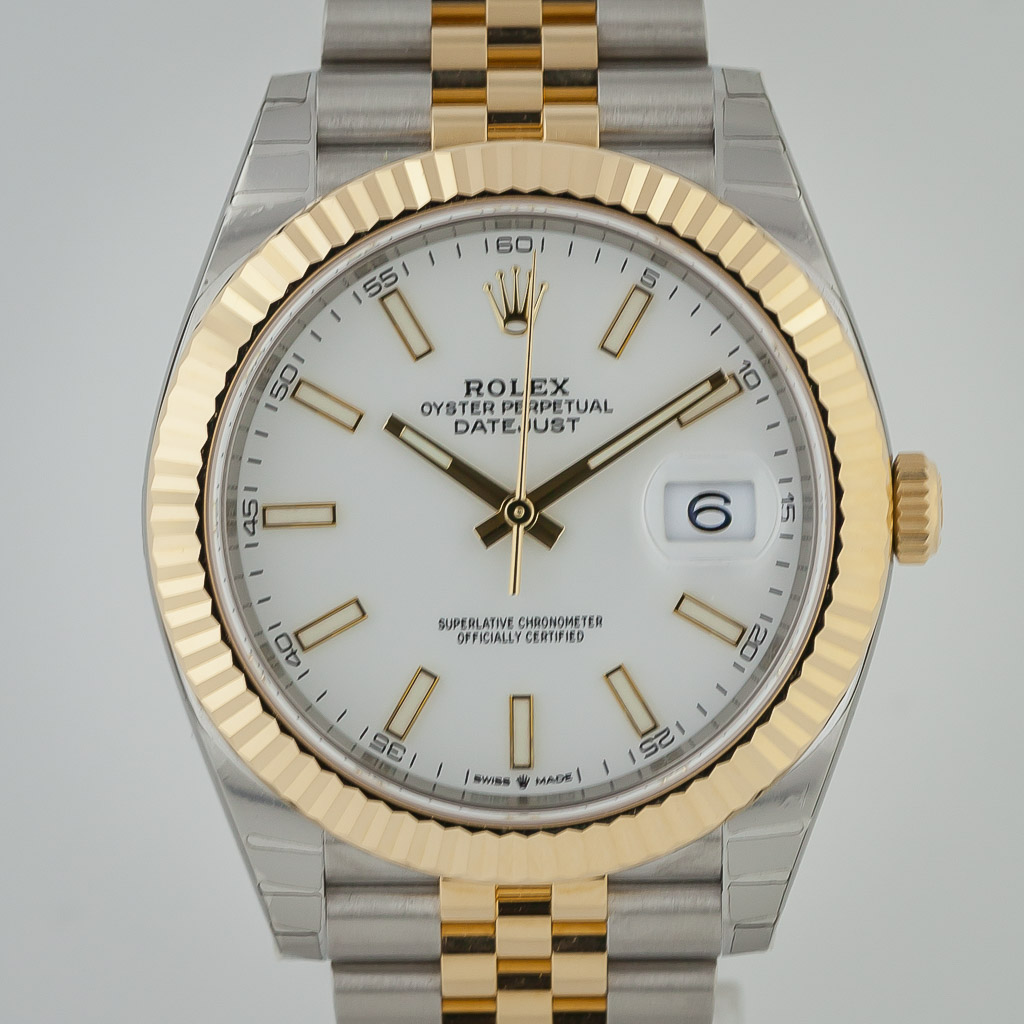 Rolex Datejust 41, Ref 126333, Men's, St Steel and 18K Gold, White Dial,  Jubilee Bracelet, 2021 - Estates Consignments Rolex Datejust 41, Ref  126333, Men's, St Steel and 18K Gold, White Dial, Jubilee Bracelet, 2021