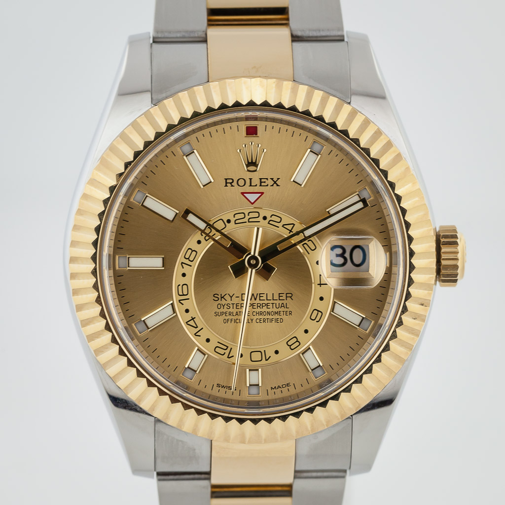 Rolex Sky-Dweller 42, Ref 326933, Men's, Stainless Steel and 18K Gold, Champagne Dial, 2017 