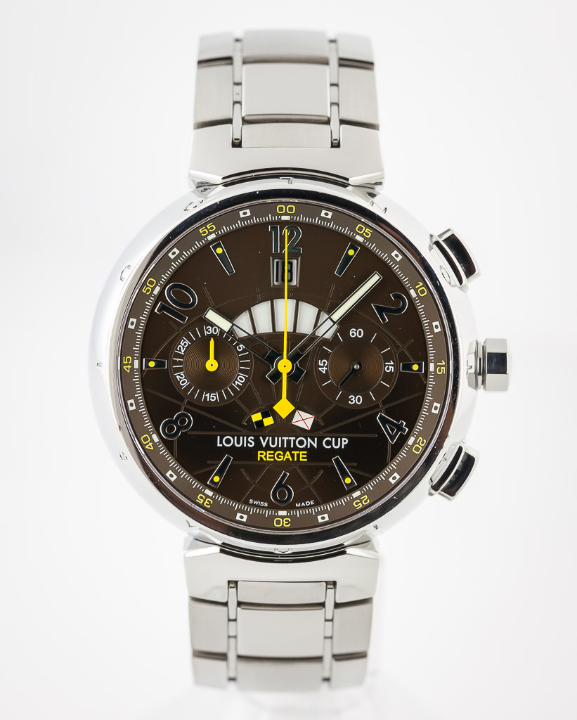 Louis Vuitton Tambour Voyage Q102N Gray Dial Self-winding 44mm Round Men's  Watch