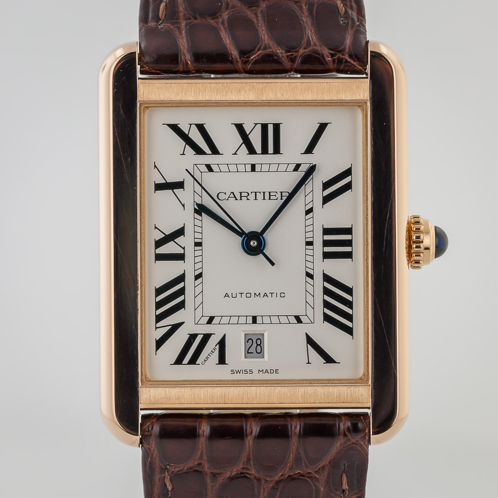 Cartier Tank Solo XL, Ref W5200026, Men's, 18K Rose Gold and Steel