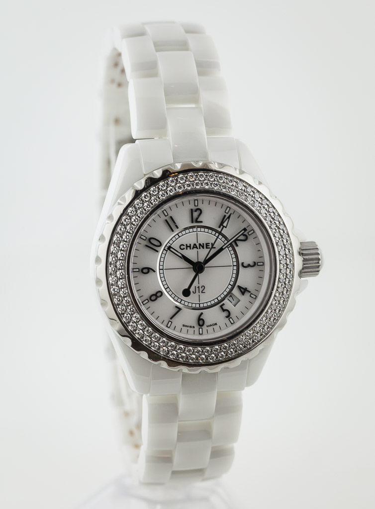 chanel white watch diamonds