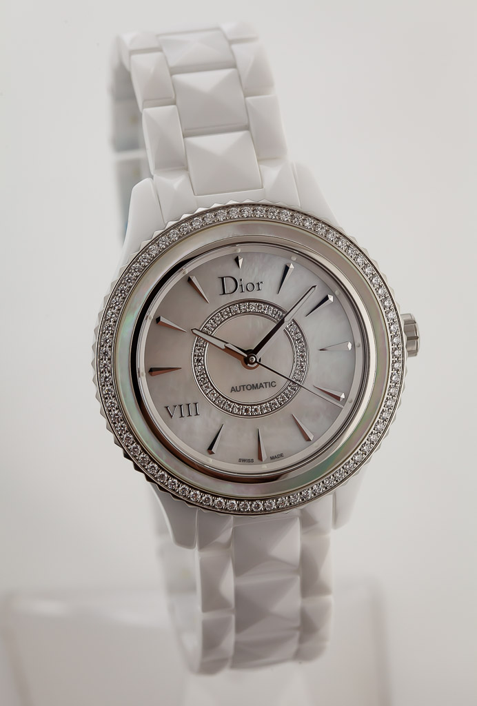 Dior VIII 39mm, Ref CD1245E9C001, Ladies, White Ceramic, Diamond Bezel ...