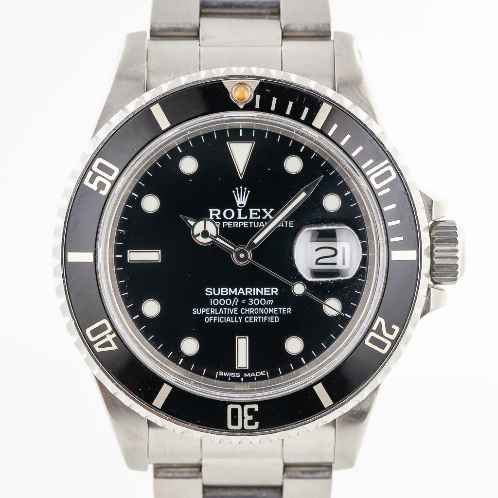 おこ Rolex Submariner Date 40 Triple Zero, Ref 168000, Men's, Stainless