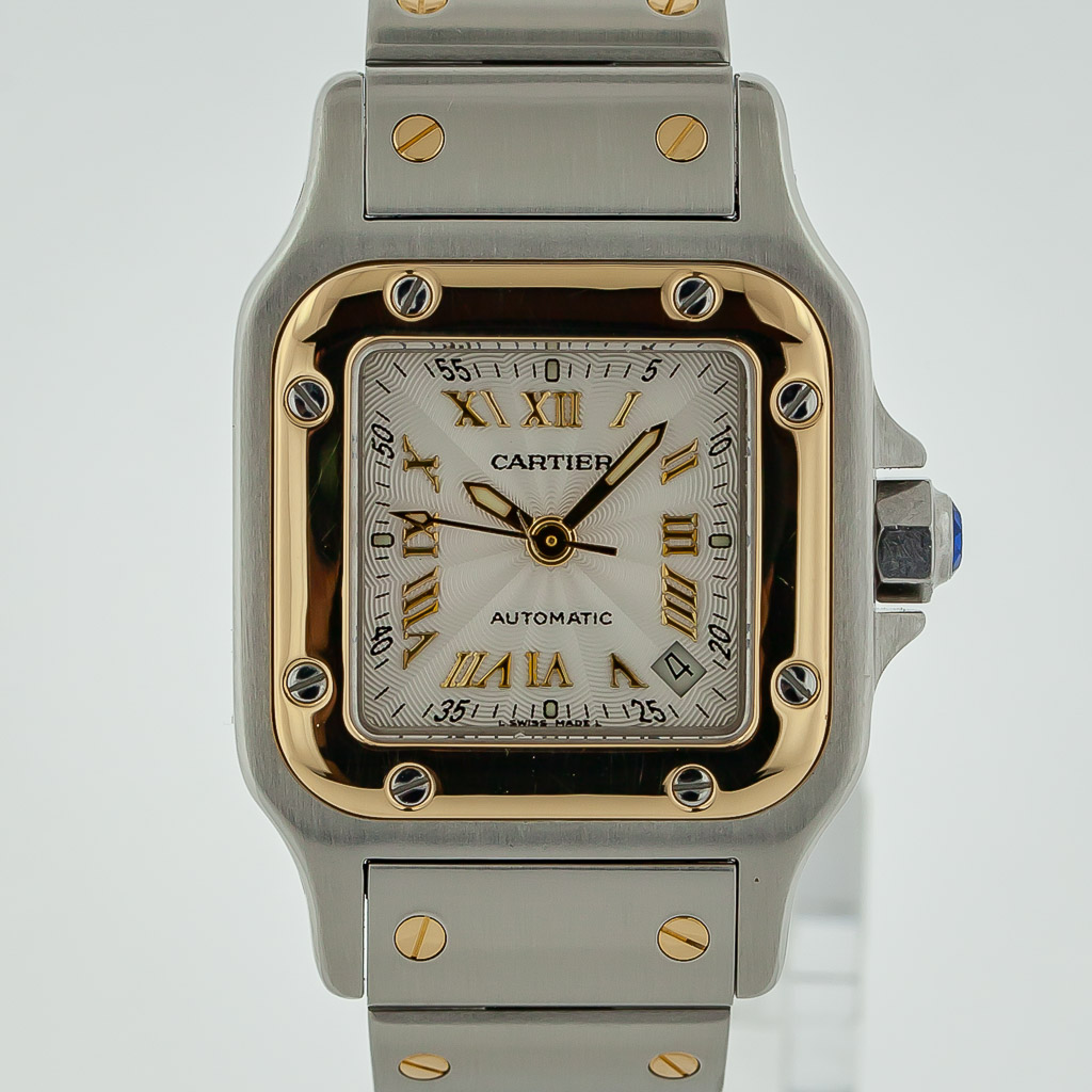 サンチョ　オートグラフ Cartier Santos Galbee, Ref 2423, Ladies, St Steel & 18K Gold